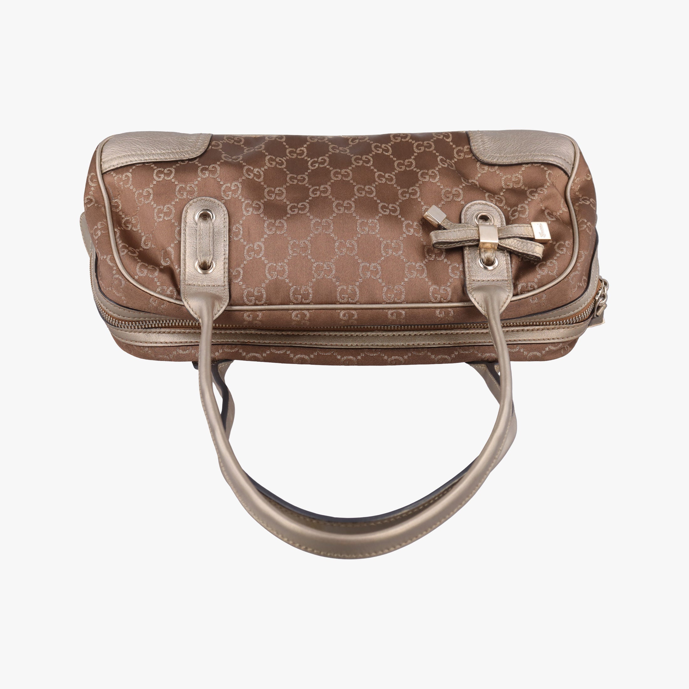 Secondhand Gucci Princy Beige×Champagne Gold GG Canvas × leather 161720 handbag | stylenewstar