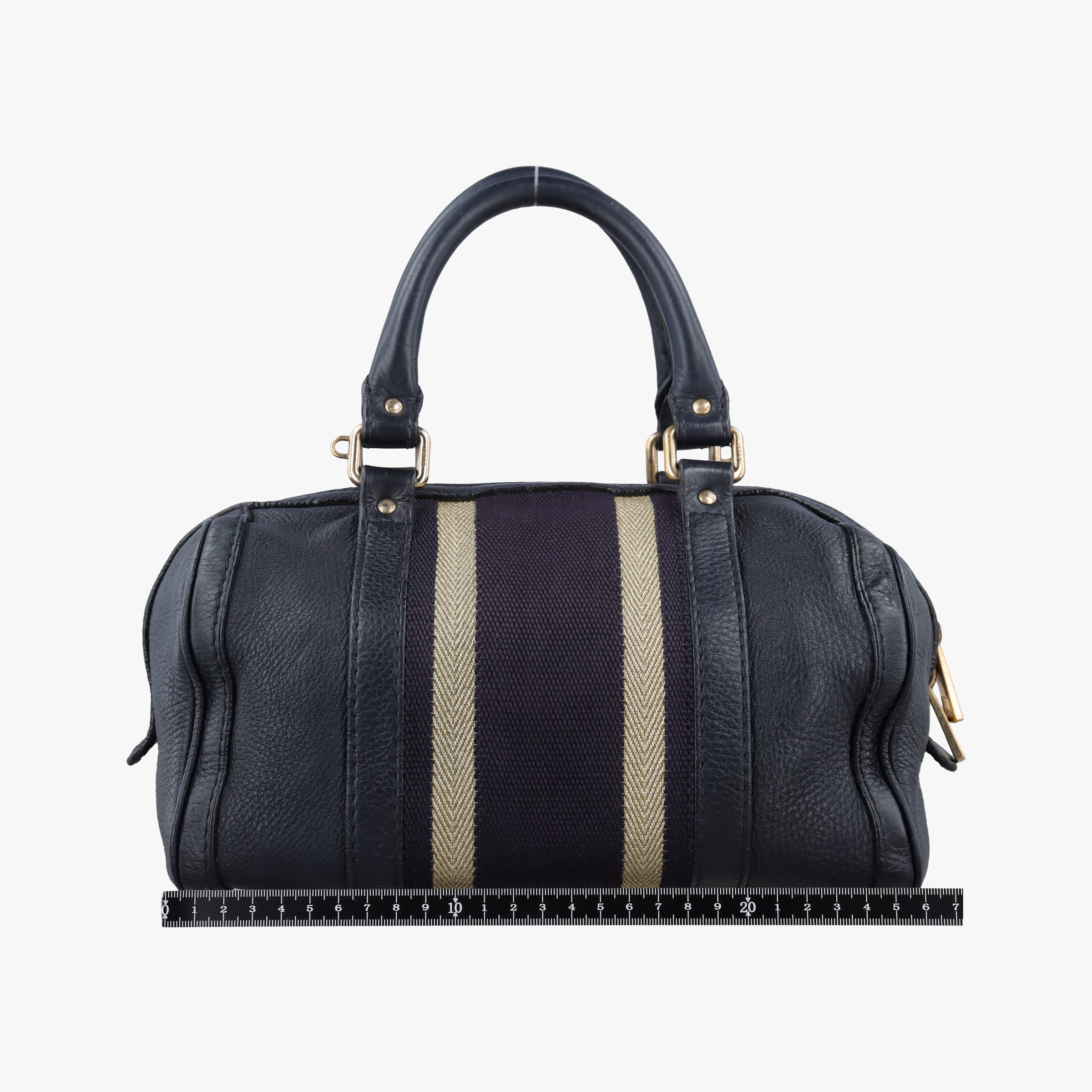 Pre-owned Gucci Sherry Line navy Leather 269876 handbag | stylenewstar
