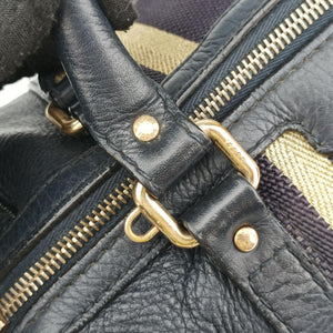 Pre-owned Gucci Sherry Line navy Leather 269876 handbag | stylenewstar