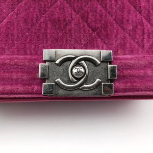 Vintage Chanel BOY CHANEL Rose velour A67416 shoulderbag | stylenewstar