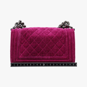 Vintage Chanel BOY CHANEL Rose velour A67416 shoulderbag | stylenewstar