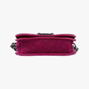 Vintage Chanel BOY CHANEL Rose velour A67416 shoulderbag | stylenewstar