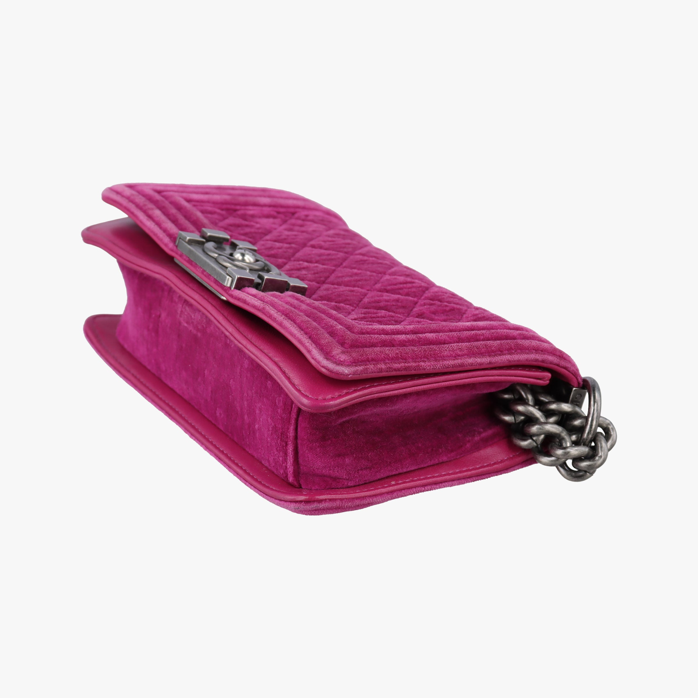 Vintage Chanel BOY CHANEL Rose velour A67416 shoulderbag | stylenewstar