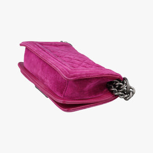 Vintage Chanel BOY CHANEL Rose velour A67416 shoulderbag | stylenewstar
