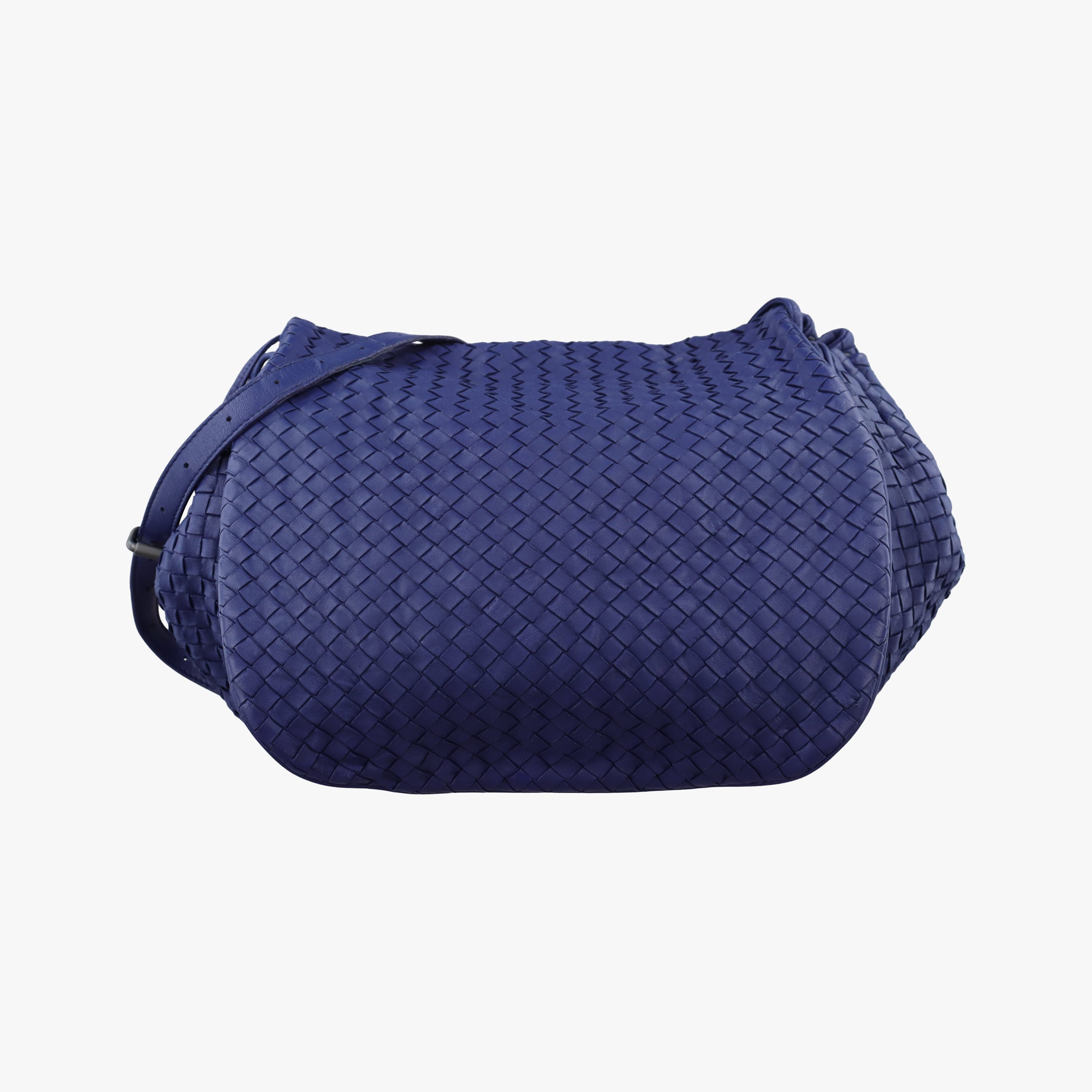 Pre-owned Bottega Veneta Intrecciato Navy lambskin  shoulderbag | stylenewstar
