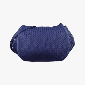 Pre-owned Bottega Veneta Intrecciato Navy lambskin  shoulderbag | stylenewstar