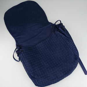 Pre-owned Bottega Veneta Intrecciato Navy lambskin  shoulderbag | stylenewstar