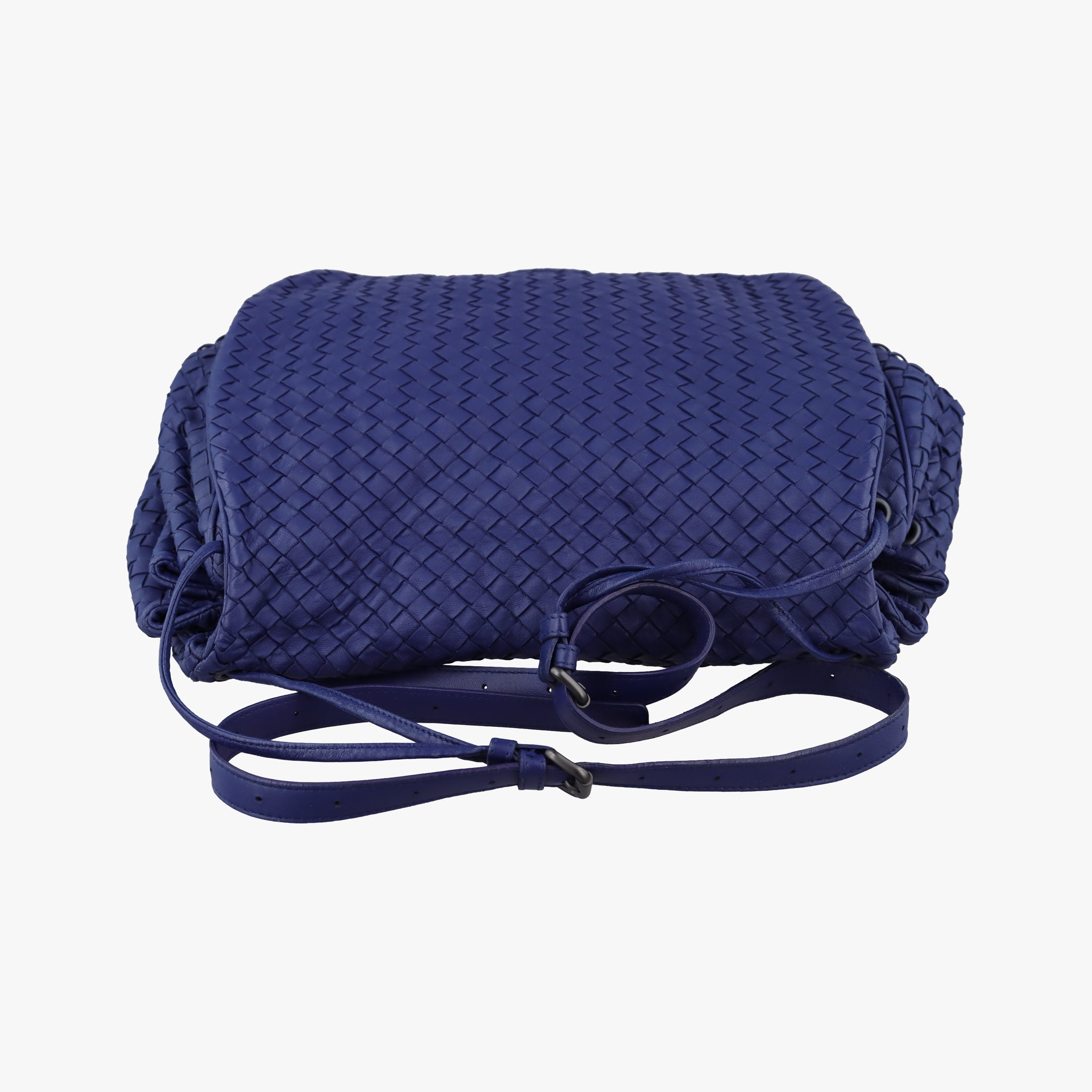 Pre-owned Bottega Veneta Intrecciato Navy lambskin  shoulderbag | stylenewstar