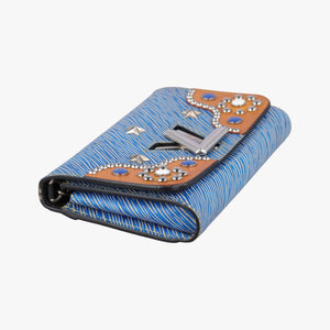 Pre-owned Louis Vuitton Twist chain wallet Blue × brown Epi leather  shoulderbag | stylenewstar
