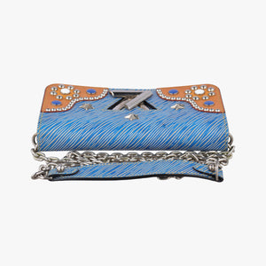Pre-owned Louis Vuitton Twist chain wallet Blue × brown Epi leather  shoulderbag | stylenewstar