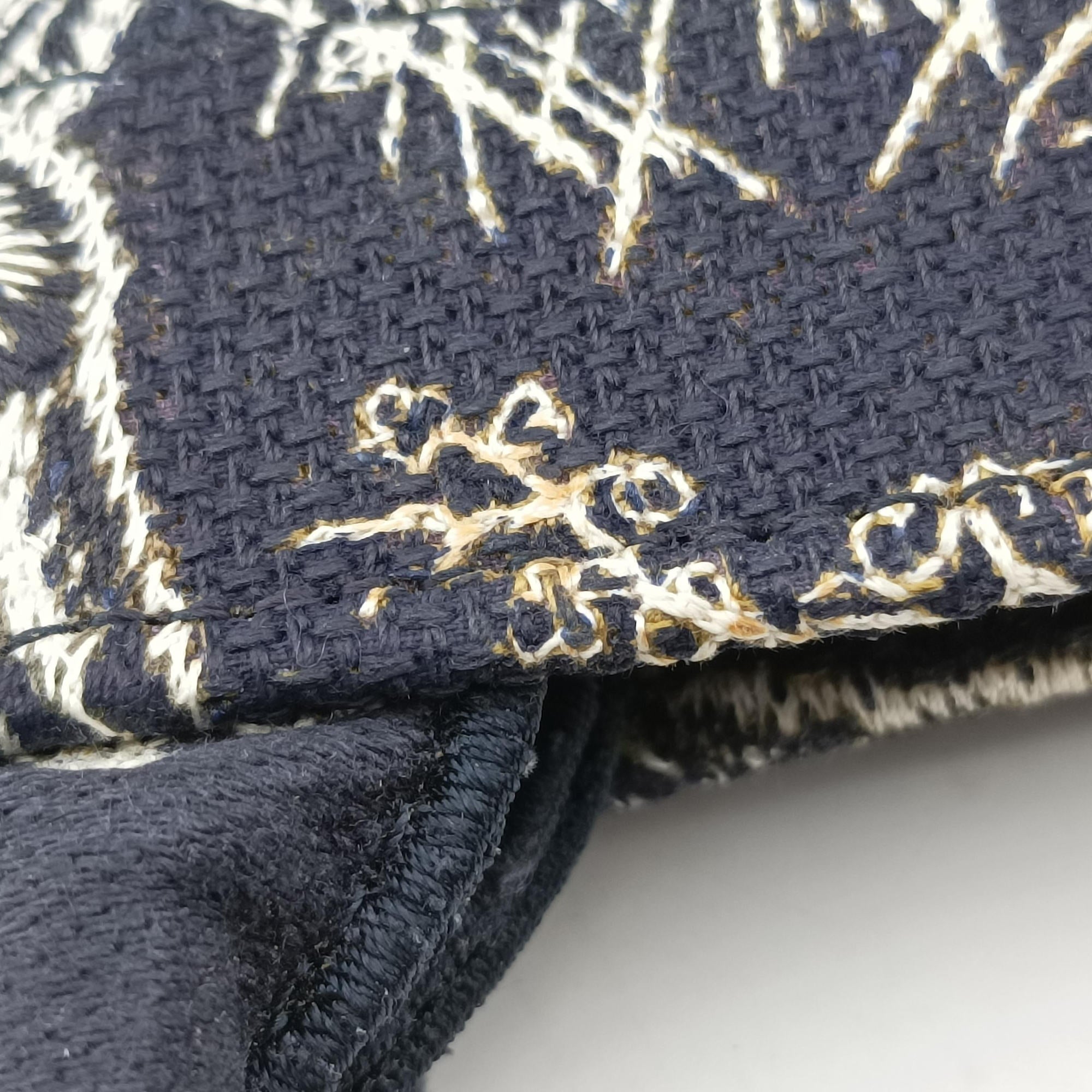 Pre-owned Christian Dior Book Tote Navy Jacquard  handbag | stylenewstar