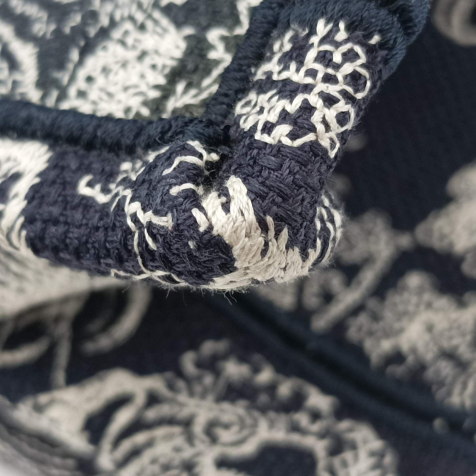Pre-owned Christian Dior Book Tote Navy Jacquard  handbag | stylenewstar