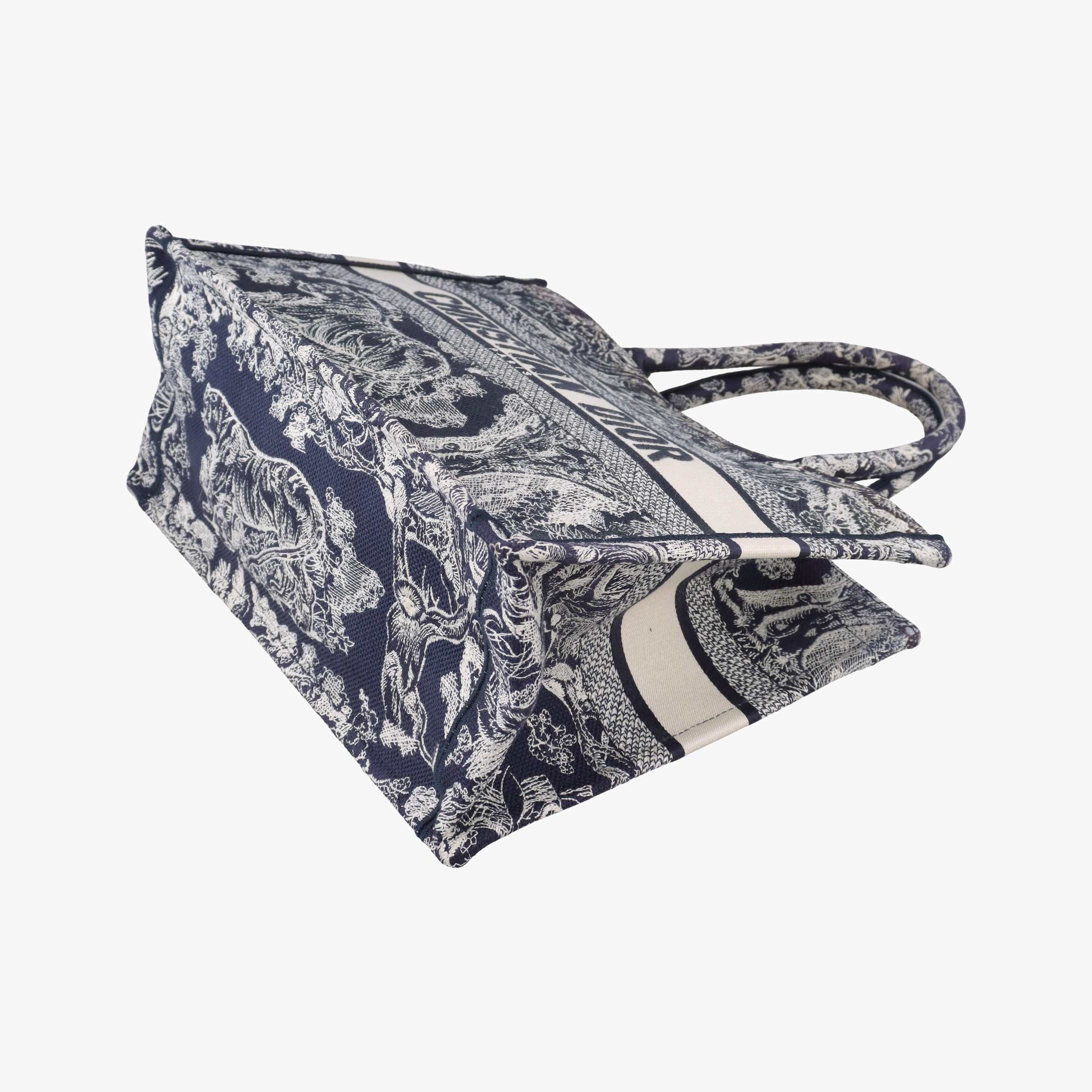 Pre-owned Christian Dior Book Tote Navy Jacquard  handbag | stylenewstar