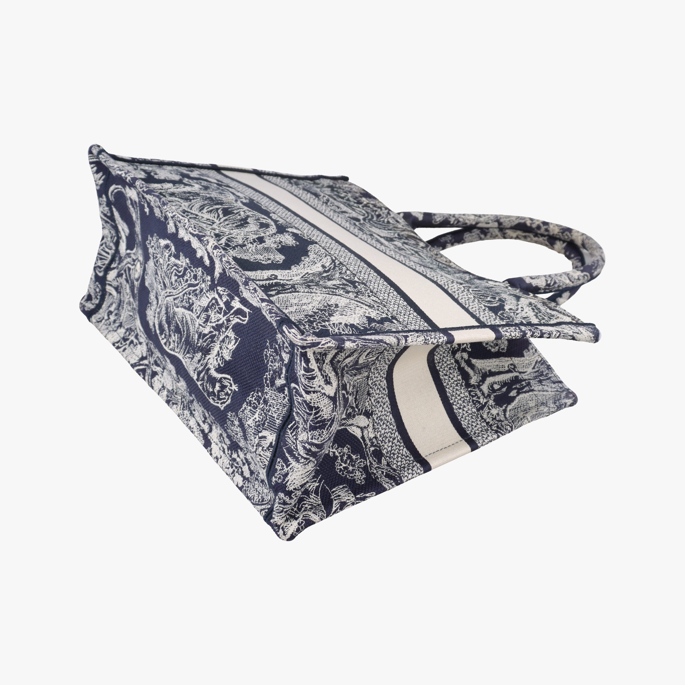 Pre-owned Christian Dior Book Tote Navy Jacquard  handbag | stylenewstar
