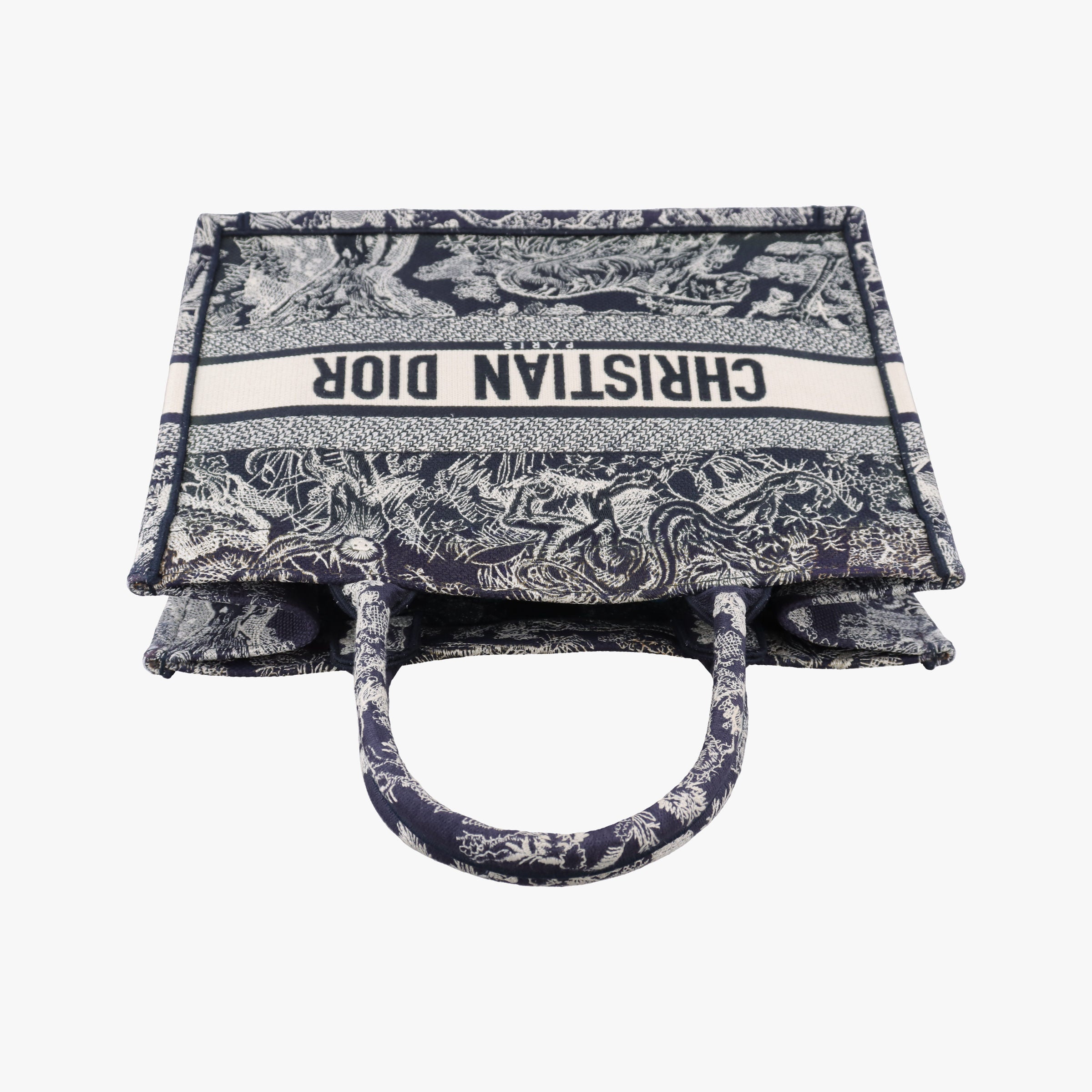 Pre-owned Christian Dior Book Tote Navy Jacquard  handbag | stylenewstar