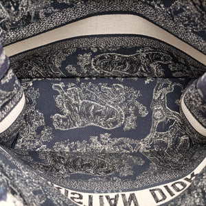 Pre-owned Christian Dior Book Tote Navy Jacquard  handbag | stylenewstar