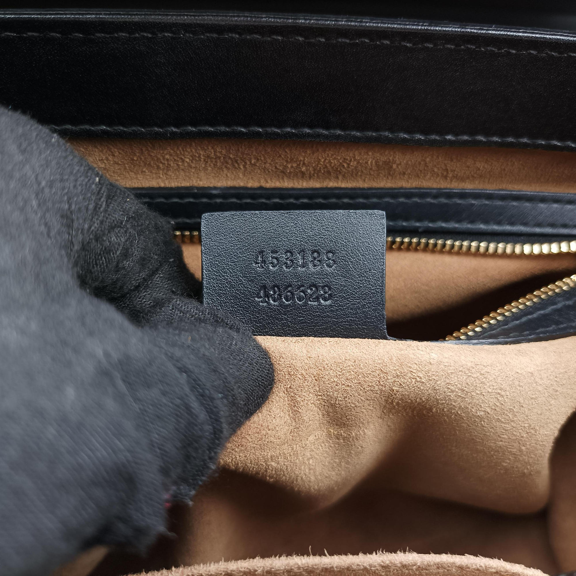 Pre-owned Gucci Padlock Beige×black PVC coated canvas×Leather 453188 shoulderbag | stylenewstar