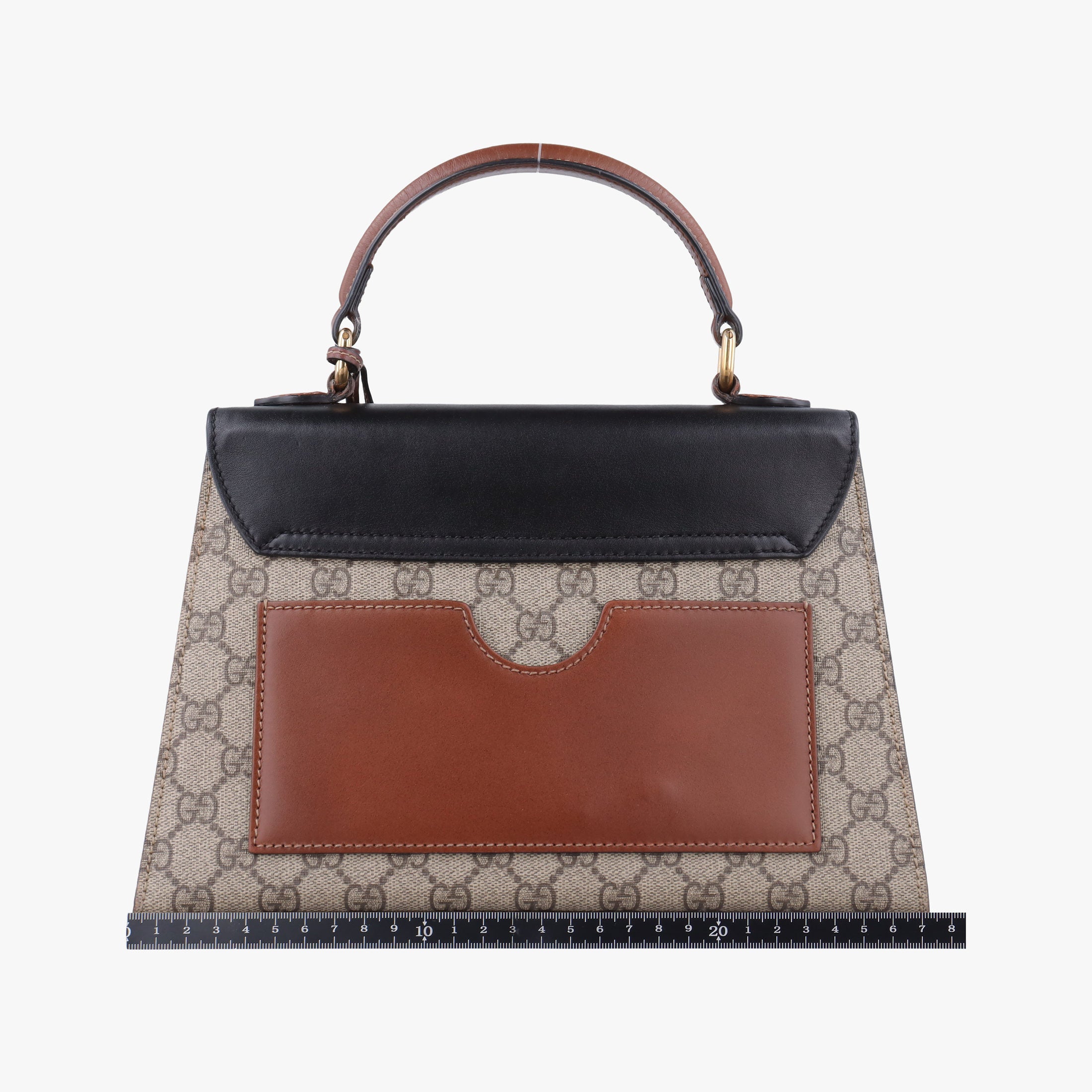 Pre-owned Gucci Padlock Beige×black PVC coated canvas×Leather 453188 shoulderbag | stylenewstar
