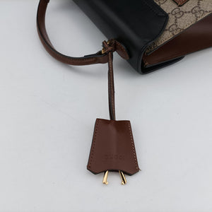 Pre-owned Gucci Padlock Beige×black PVC coated canvas×Leather 453188 shoulderbag | stylenewstar
