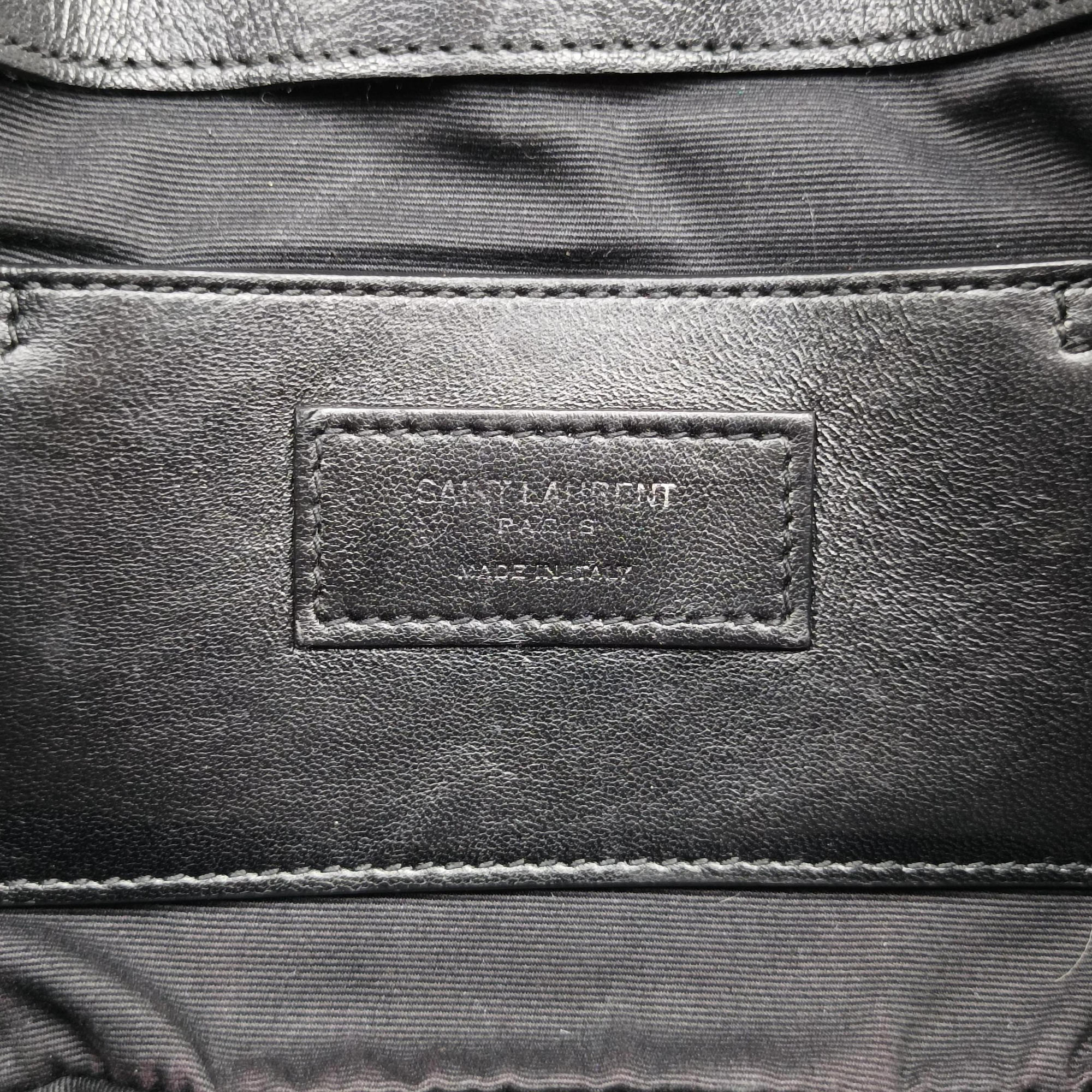 Pre-owned Yves Saint Laurent ENVELOPE Black Leather 428125 shoulderbag | stylenewstar