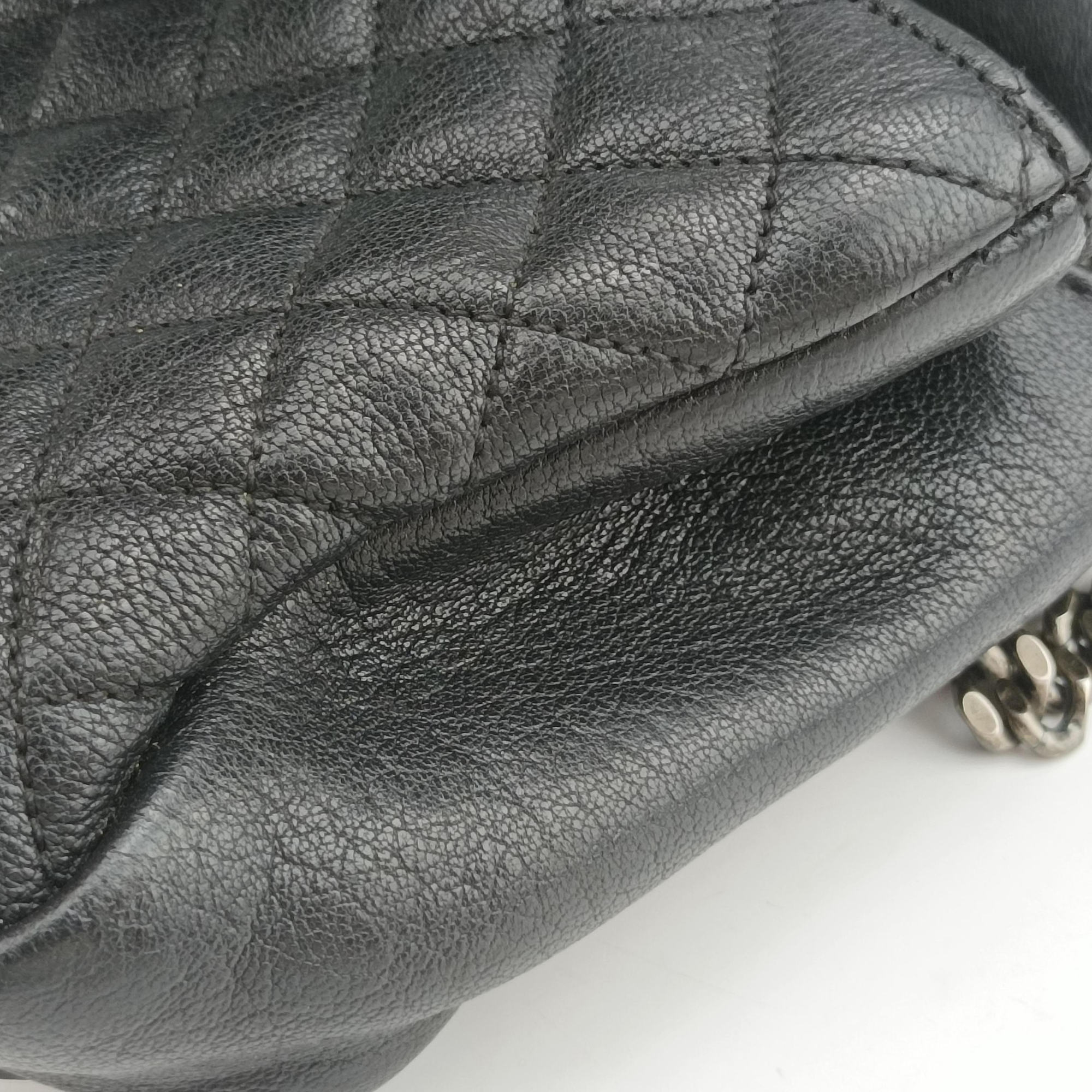 Pre-owned Yves Saint Laurent ENVELOPE Black Leather 428125 shoulderbag | stylenewstar