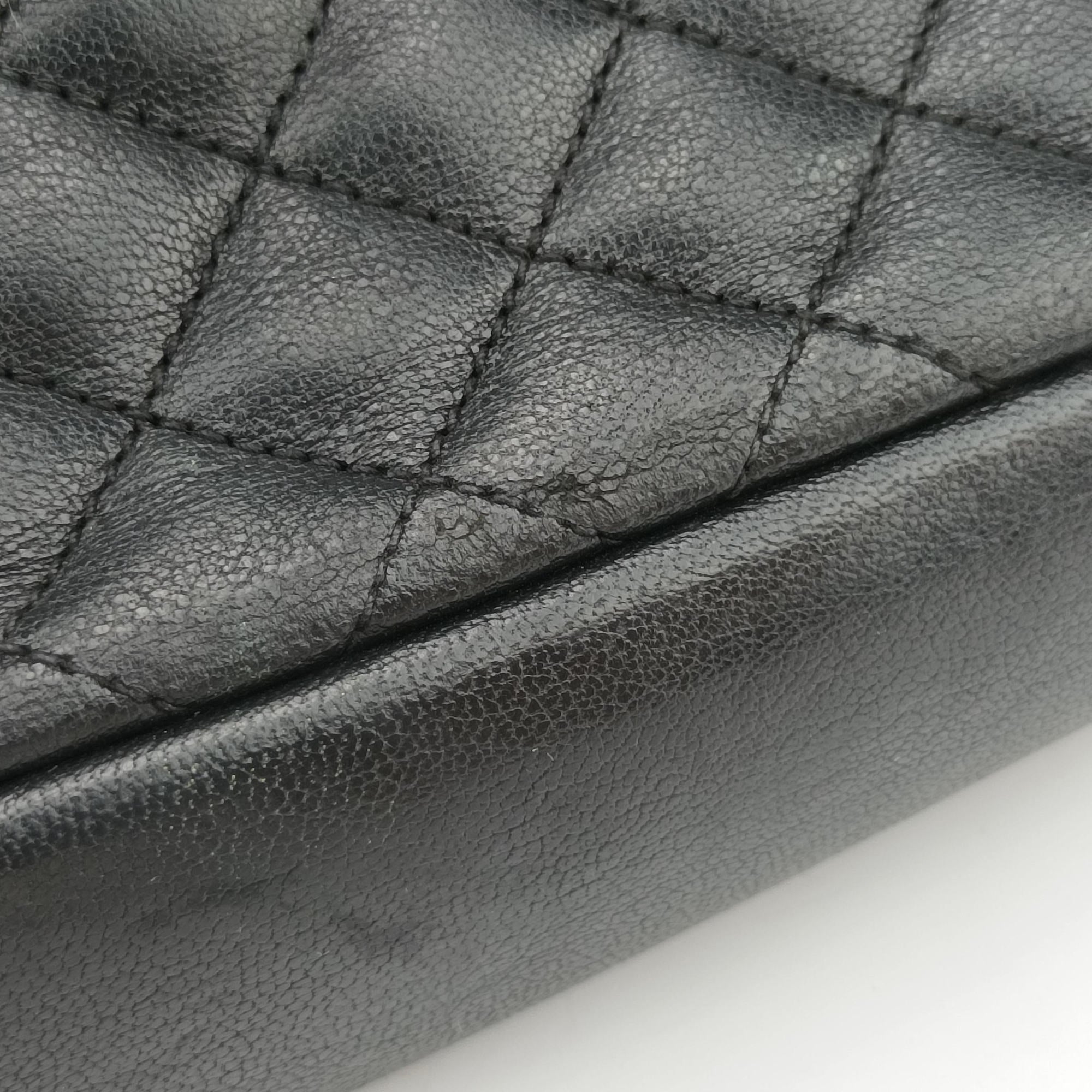 Pre-owned Yves Saint Laurent ENVELOPE Black Leather 428125 shoulderbag | stylenewstar