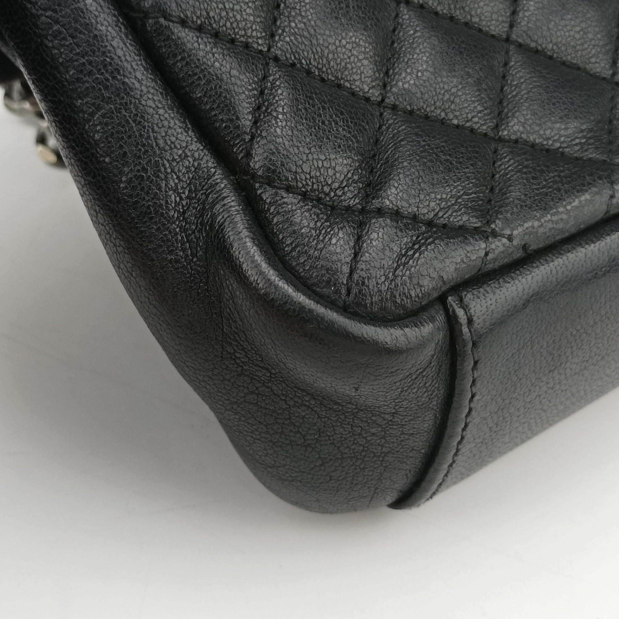 Pre-owned Yves Saint Laurent ENVELOPE Black Leather 428125 shoulderbag | stylenewstar