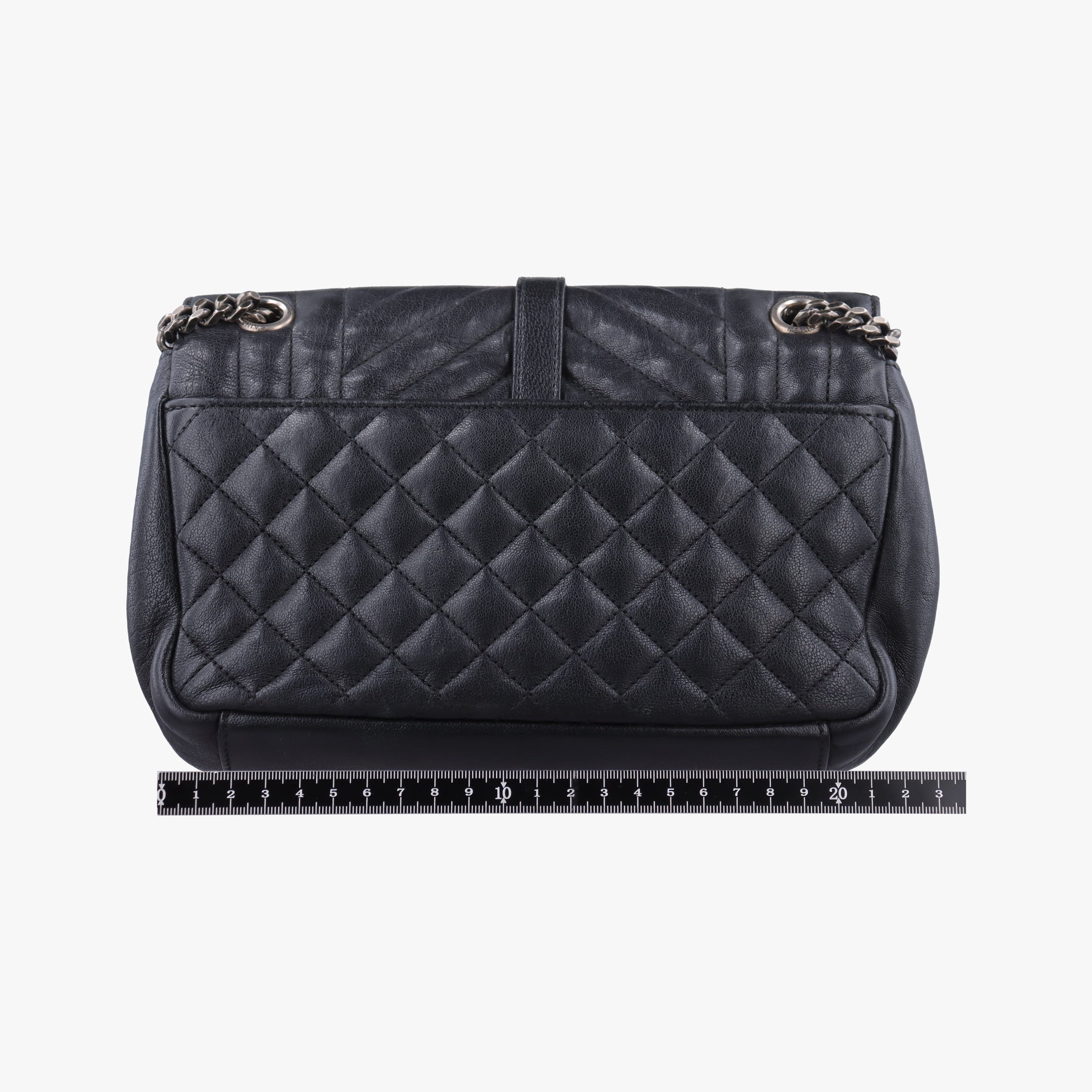 Pre-owned Yves Saint Laurent ENVELOPE Black Leather 428125 shoulderbag | stylenewstar