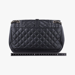 Pre-owned Yves Saint Laurent ENVELOPE Black Leather 428125 shoulderbag | stylenewstar