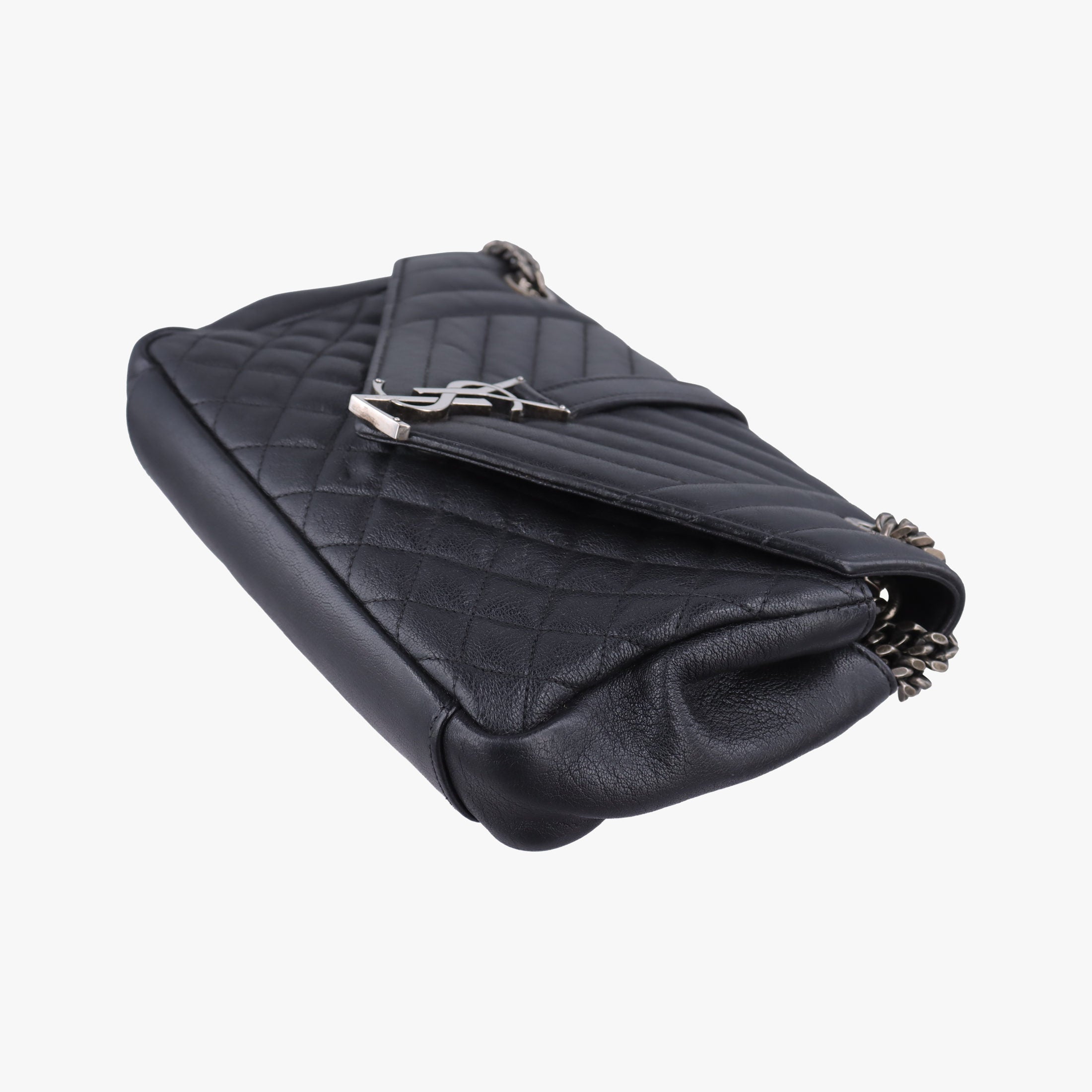 Pre-owned Yves Saint Laurent ENVELOPE Black Leather 428125 shoulderbag | stylenewstar
