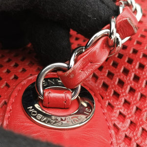 Vintage Chanel Up in the Air Perforated French Riviera Red Leather A67654 shoulderbag | stylenewstar