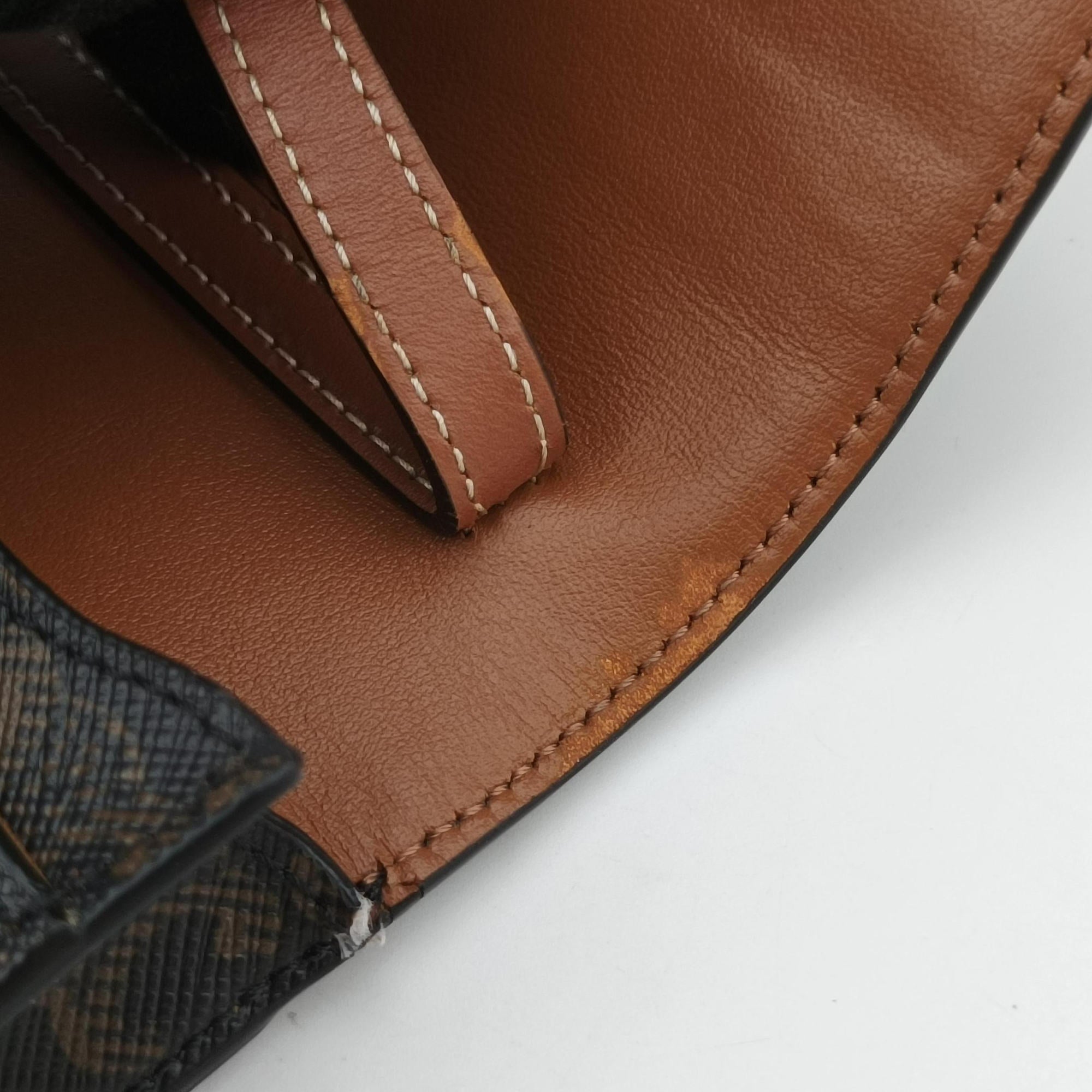 Pre-owned Celine Triomphe Brown PVC coated canvas  shoulderbag | stylenewstar