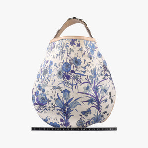 Pre-owned Gucci Flora Wave Hobo Blue ×l White Canvas×leather 170014 shoulderbag | stylenewstar