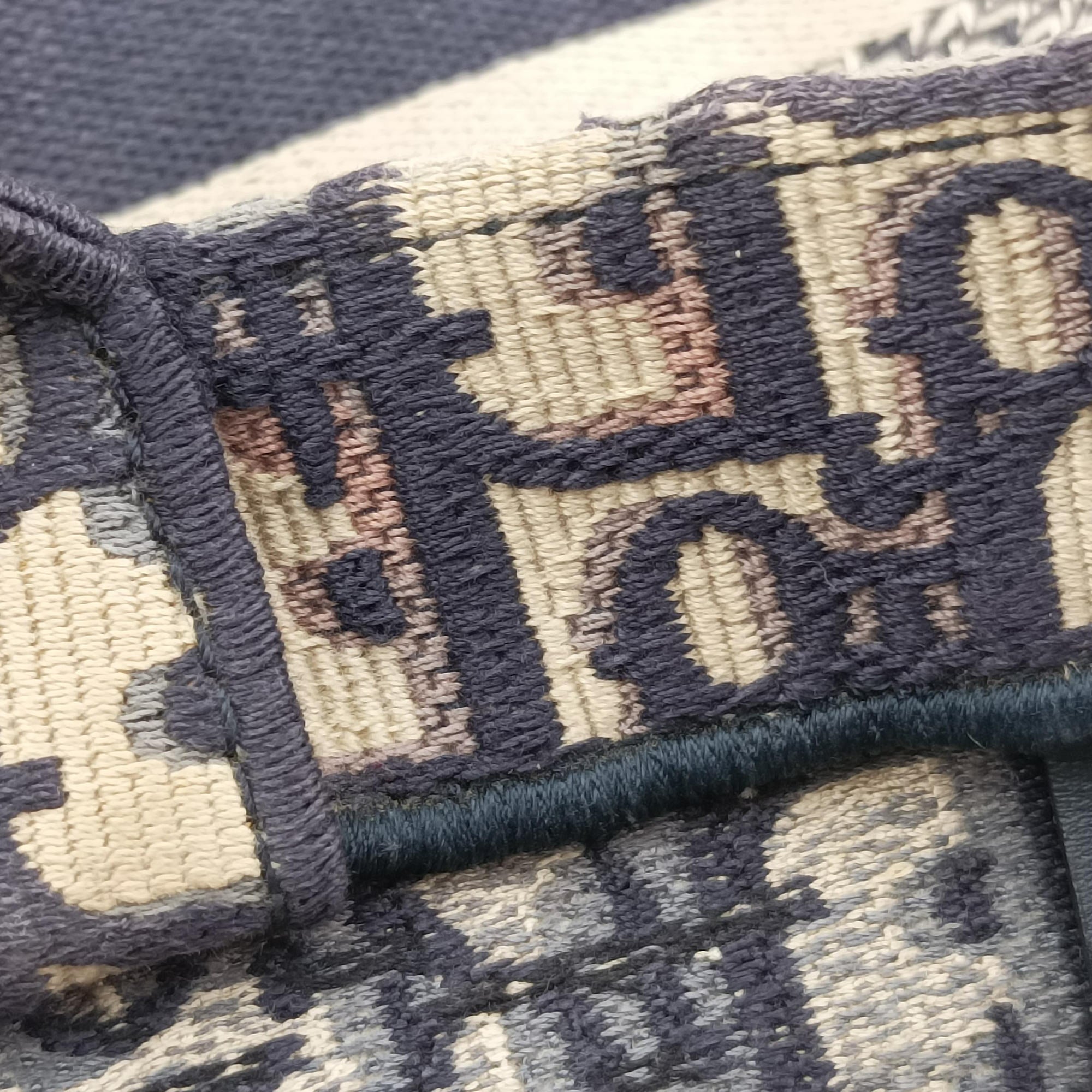 Pre-owned Christian Dior Book Tote Navy Jacquard  handbag | stylenewstar