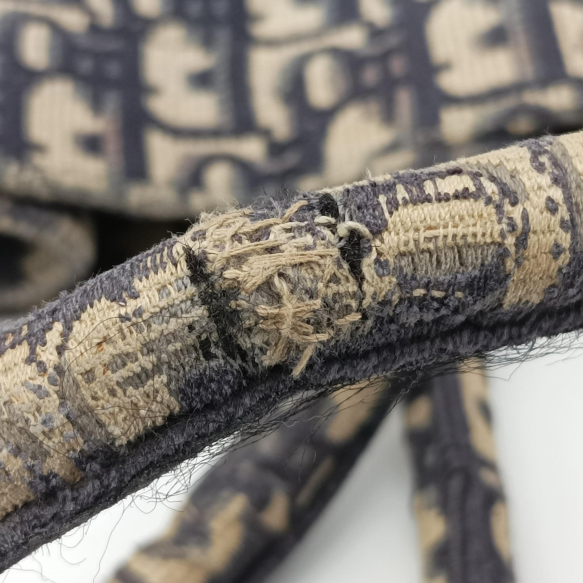 Pre-owned Christian Dior Book Tote Navy Jacquard  handbag | stylenewstar