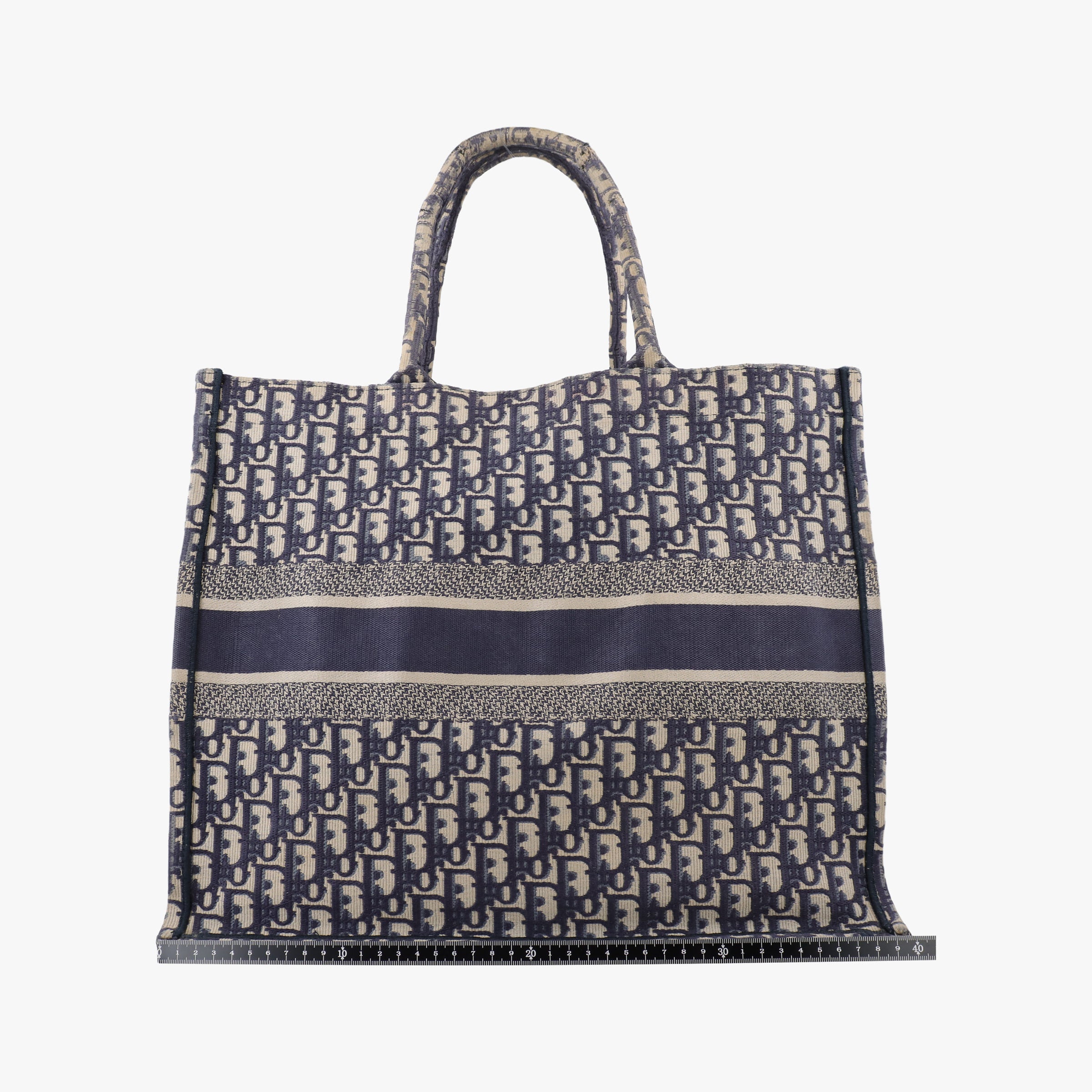 Pre-owned Christian Dior Book Tote Navy Jacquard  handbag | stylenewstar
