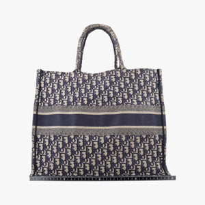Pre-owned Christian Dior Book Tote Navy Jacquard  handbag | stylenewstar
