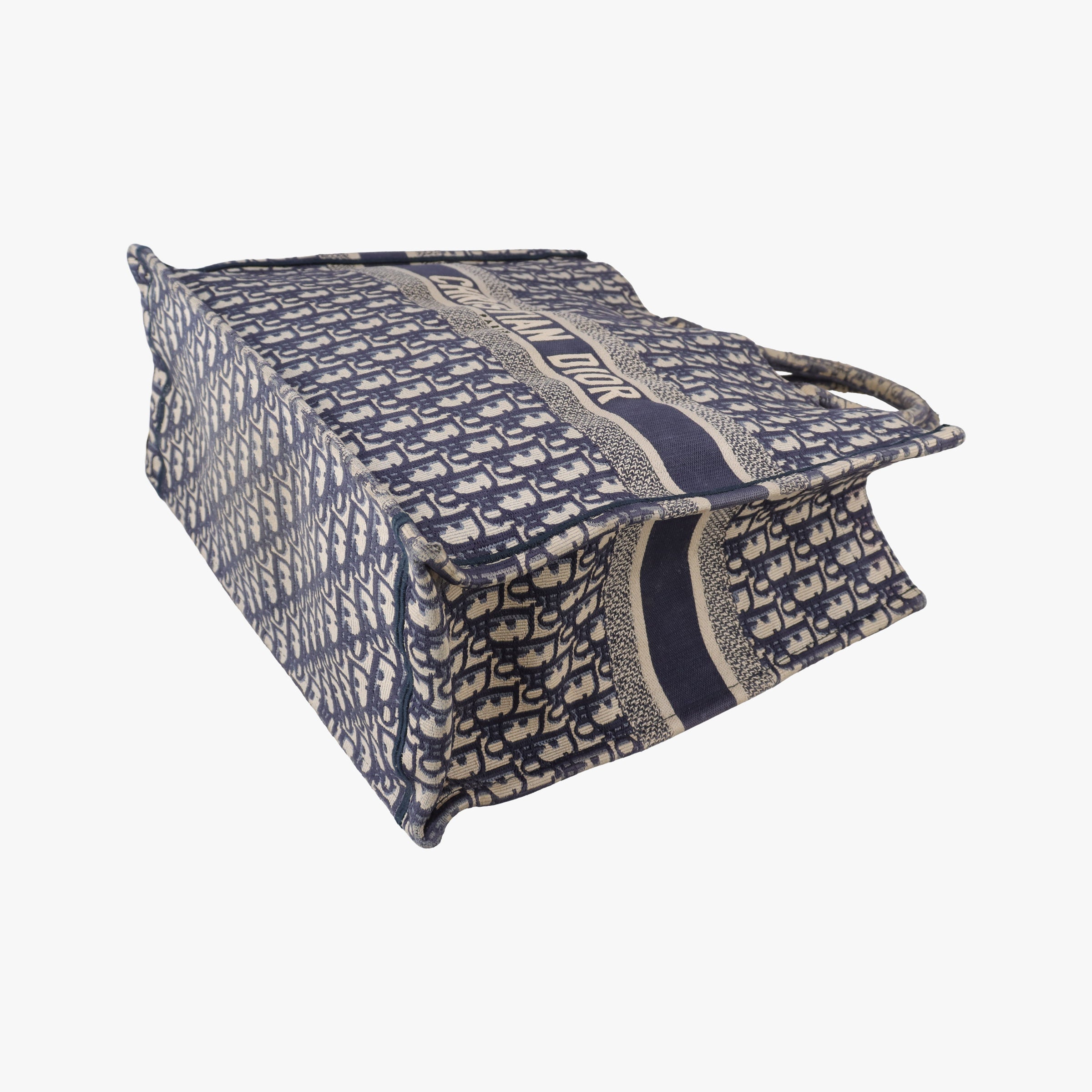 Pre-owned Christian Dior Book Tote Navy Jacquard  handbag | stylenewstar