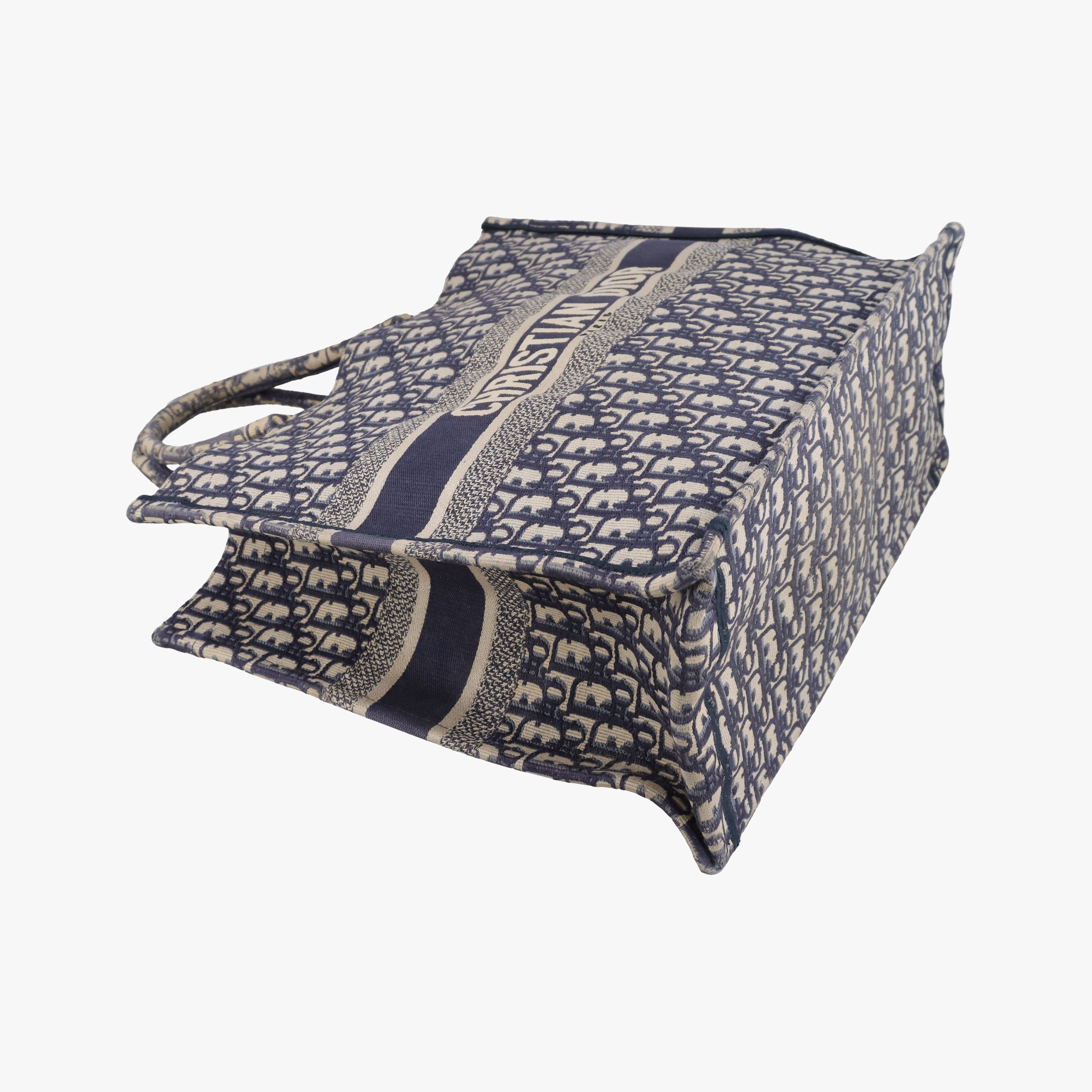 Pre-owned Christian Dior Book Tote Navy Jacquard  handbag | stylenewstar