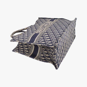 Pre-owned Christian Dior Book Tote Navy Jacquard  handbag | stylenewstar