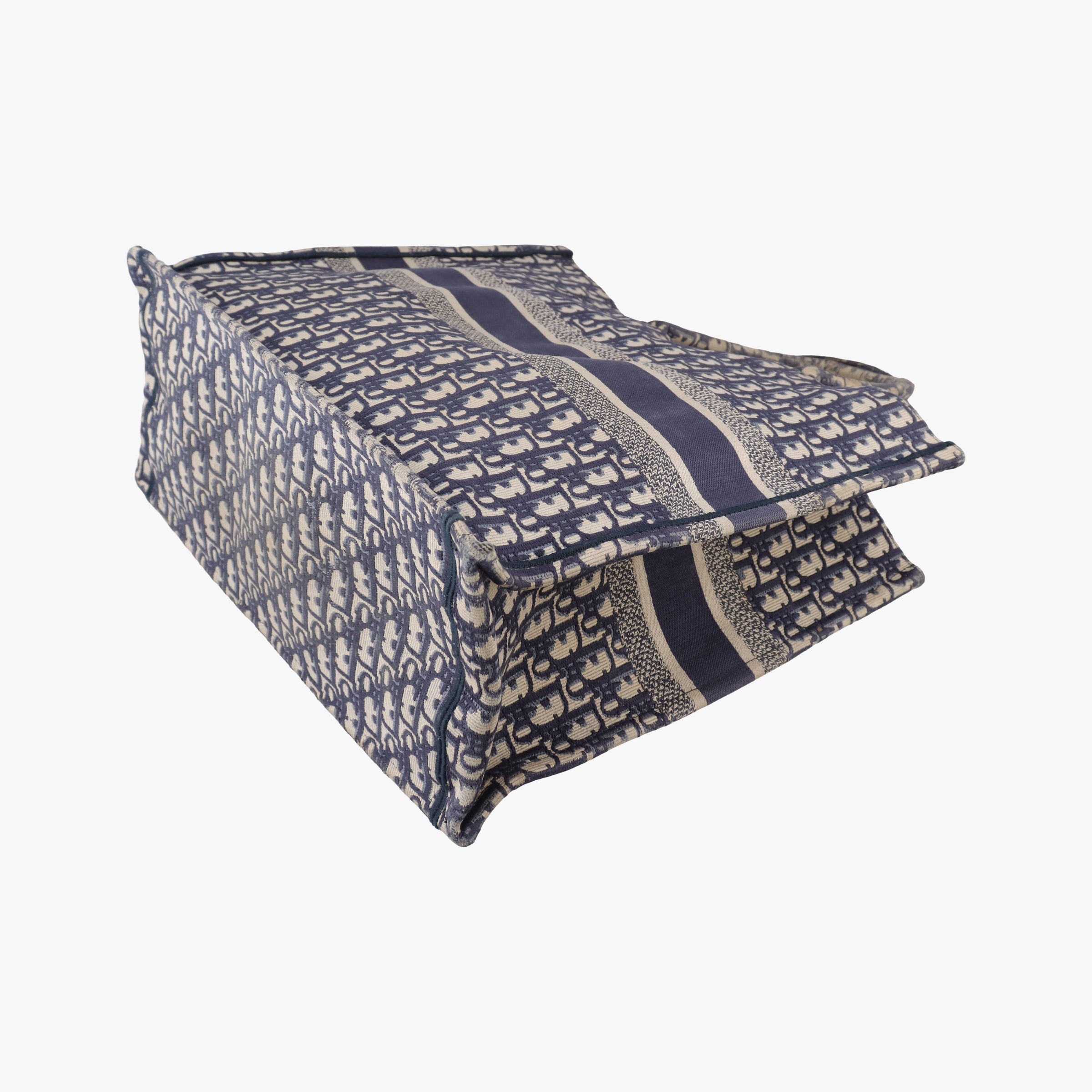 Pre-owned Christian Dior Book Tote Navy Jacquard  handbag | stylenewstar