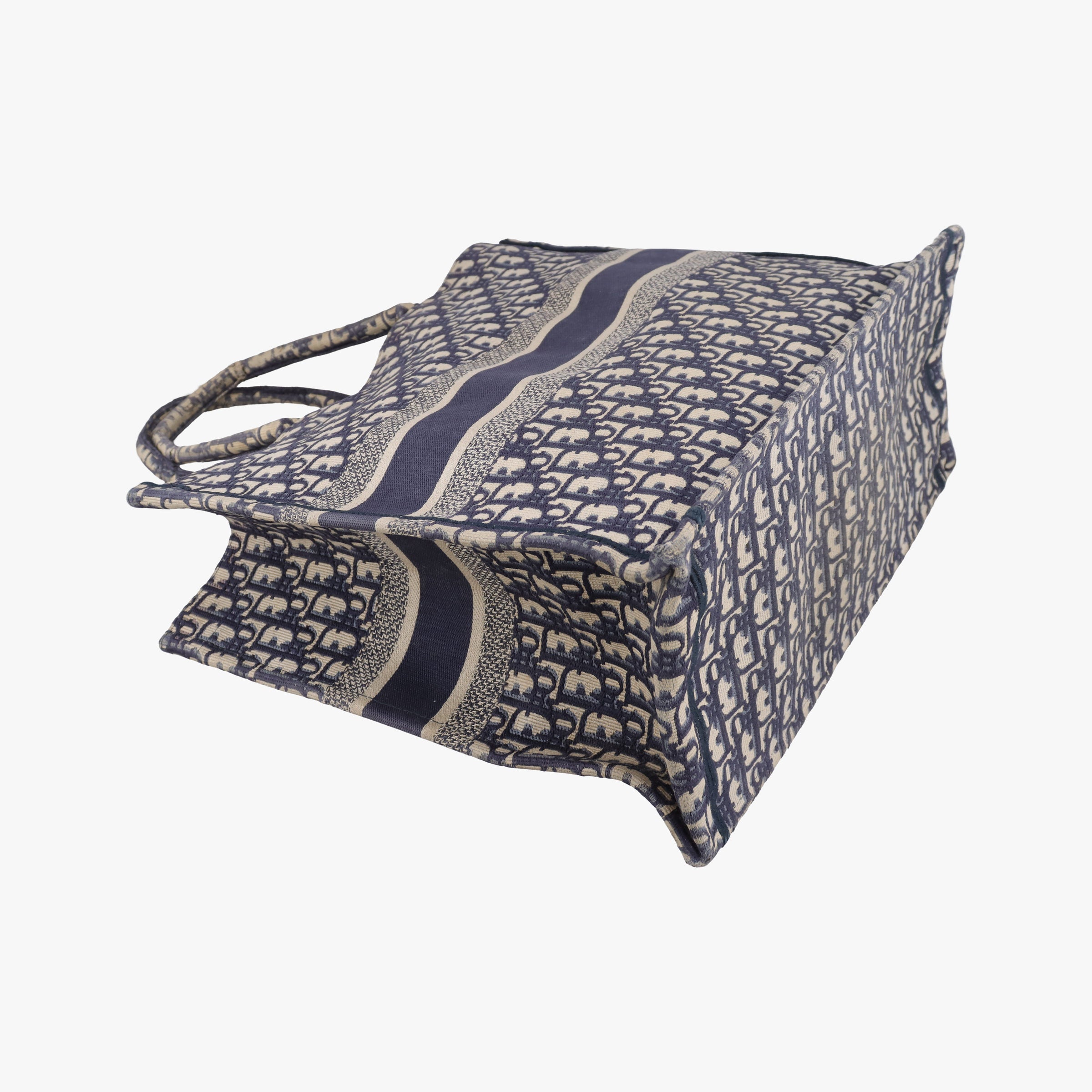 Pre-owned Christian Dior Book Tote Navy Jacquard  handbag | stylenewstar