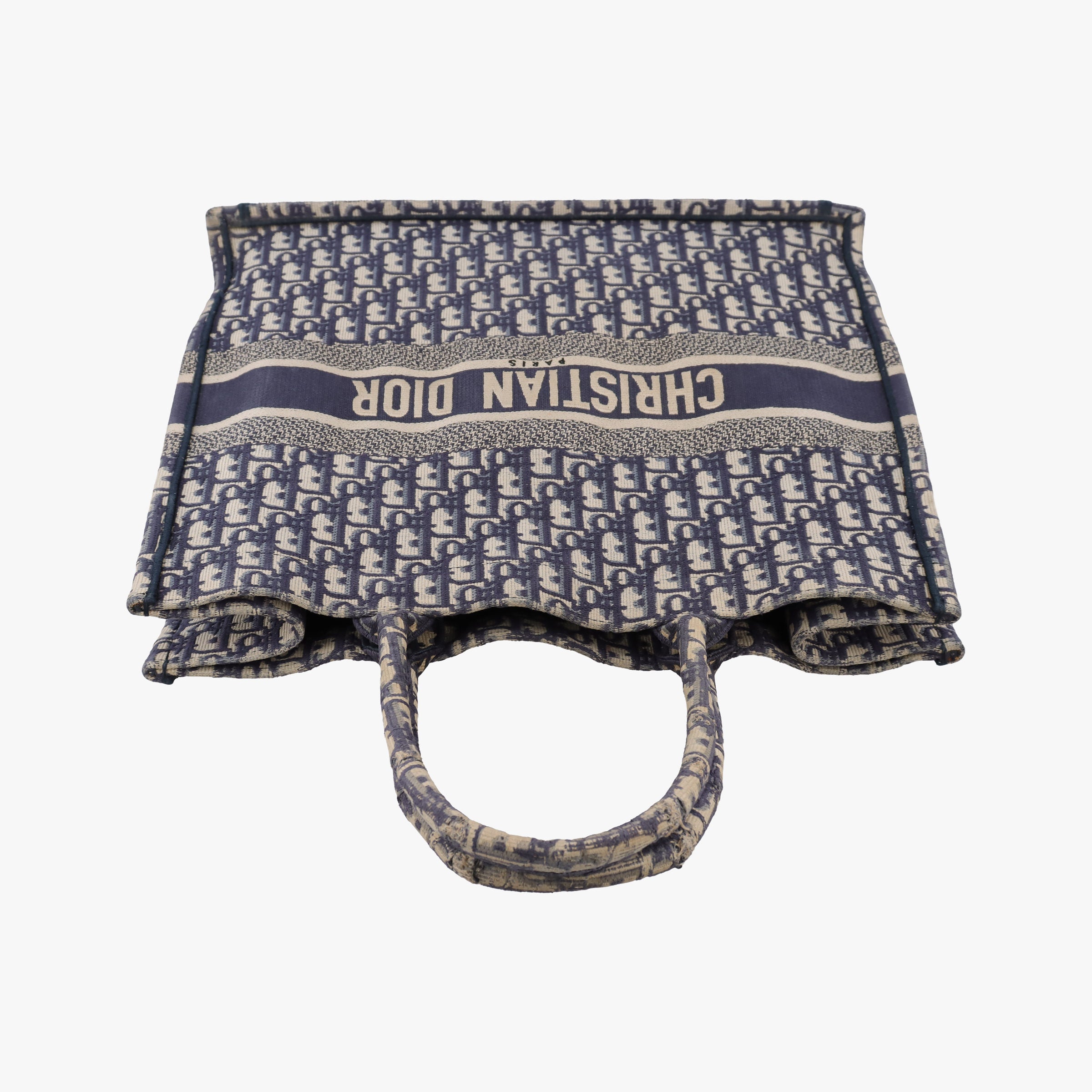 Pre-owned Christian Dior Book Tote Navy Jacquard  handbag | stylenewstar