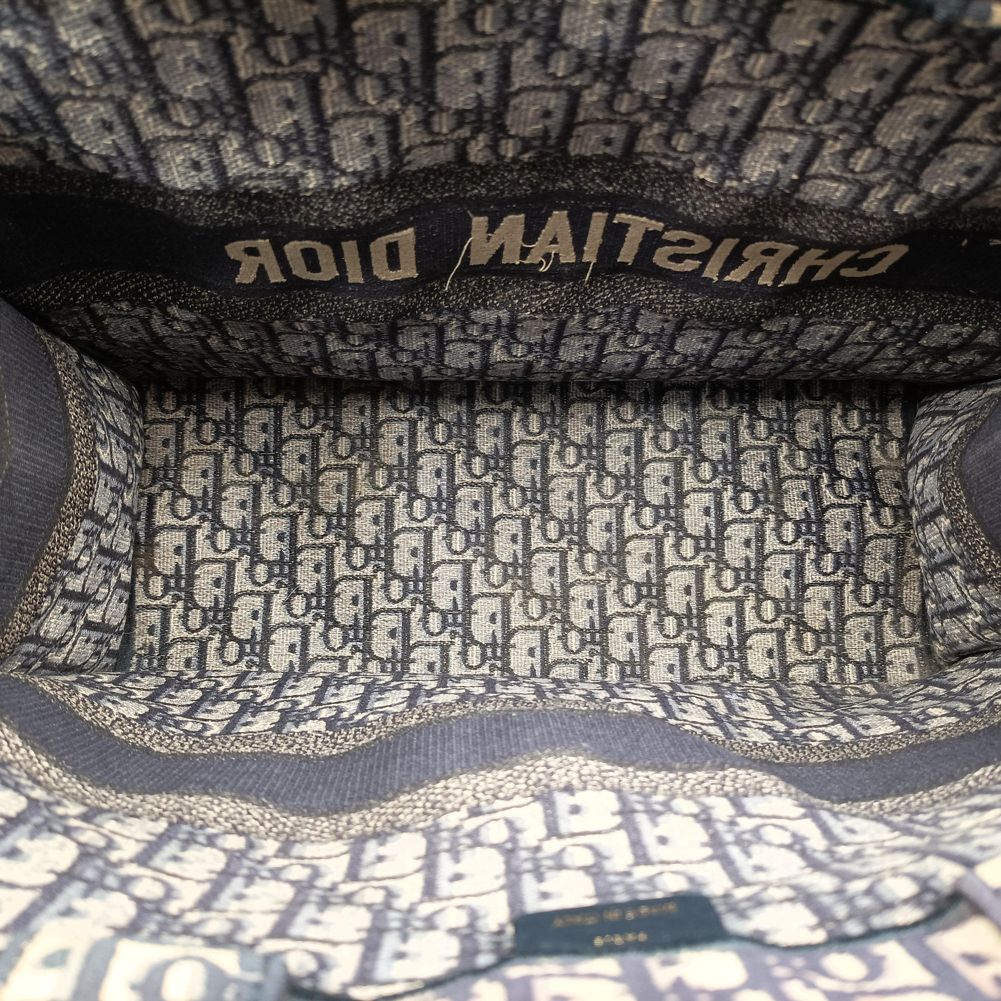 Pre-owned Christian Dior Book Tote Navy Jacquard  handbag | stylenewstar