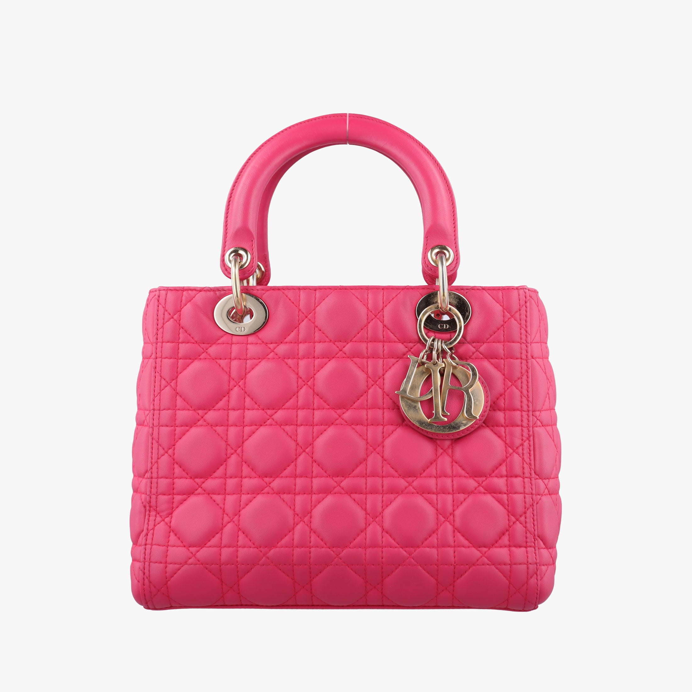 Secondhand Christian Dior Lady Dior Rose lambskin  handbag | stylenewstar