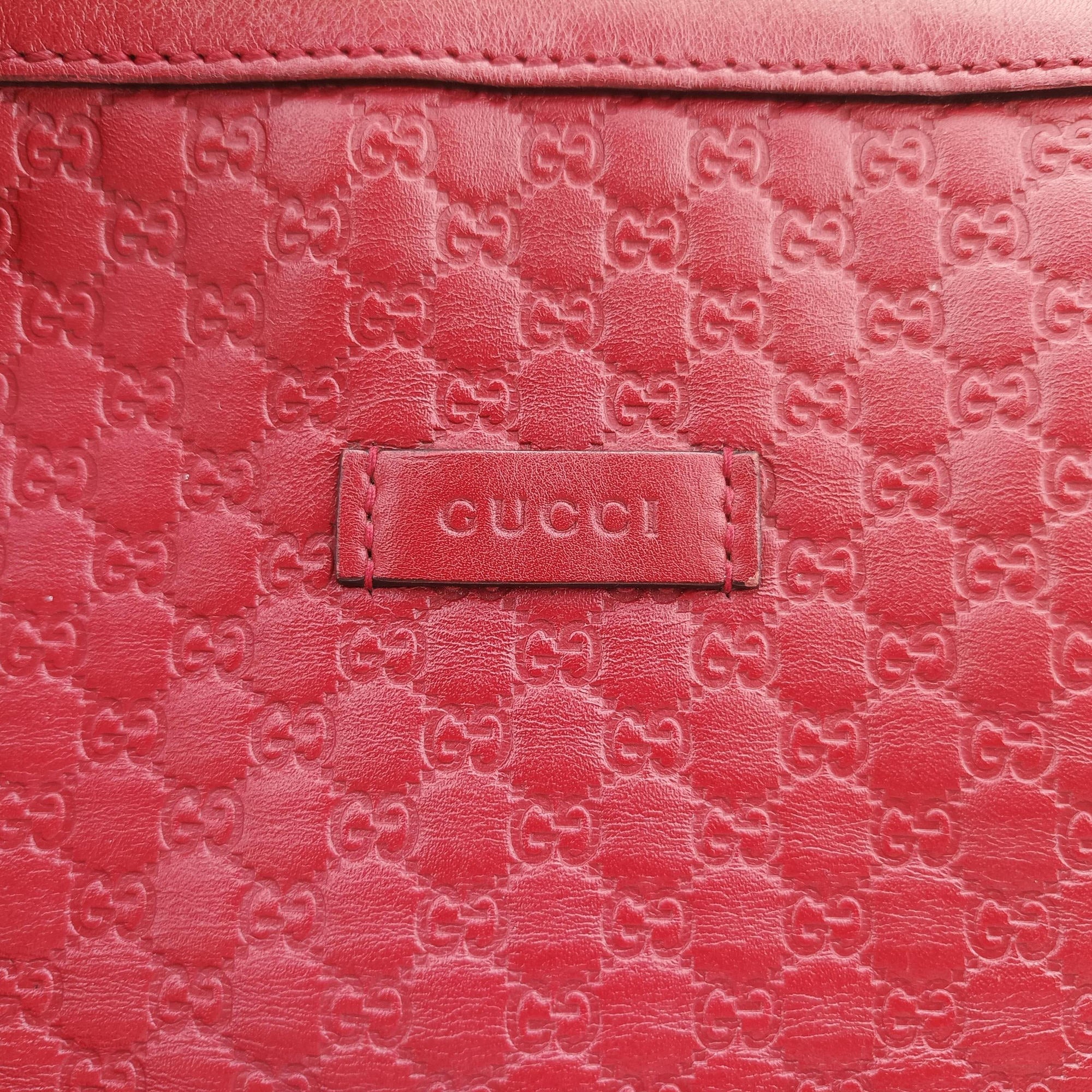 Pre-owned Gucci Microguccissima Red Leather 449657 shoulderbag | stylenewstar