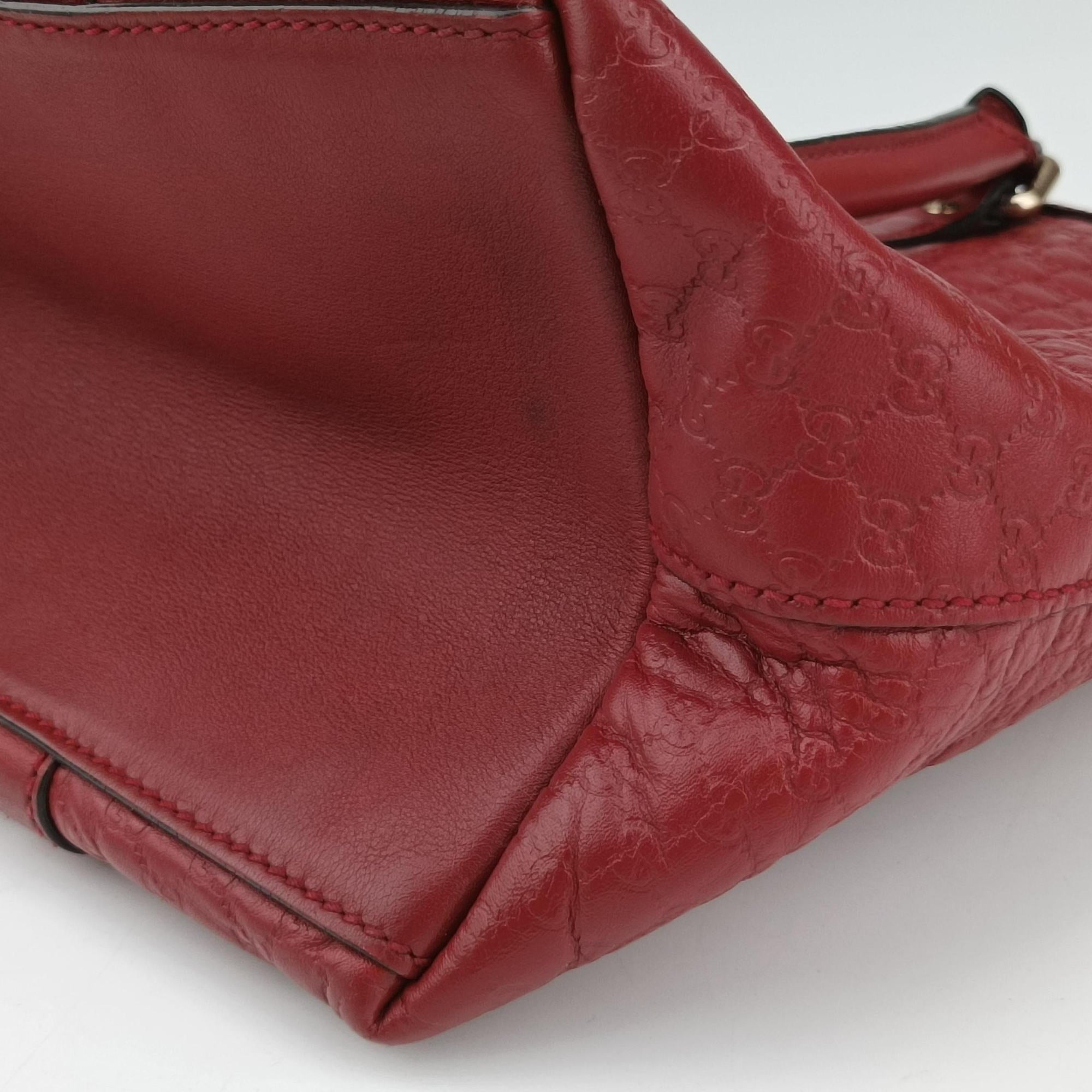 Pre-owned Gucci Microguccissima Red Leather 449657 shoulderbag | stylenewstar