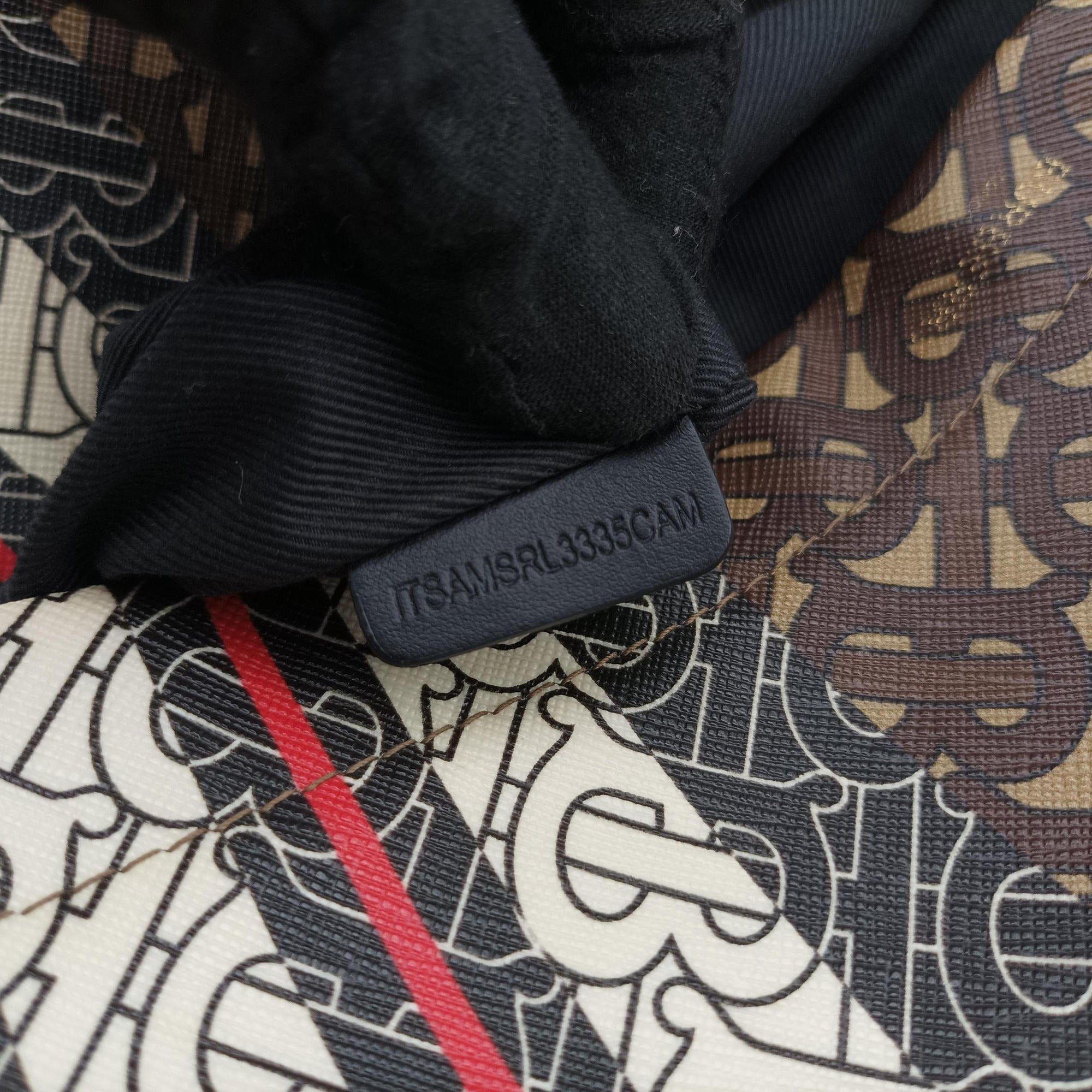 Pre-owned Burberry Monogram Stripe Brown×Multicolour PVC coated canvas x leather  bum bag/waist bag | stylenewstar