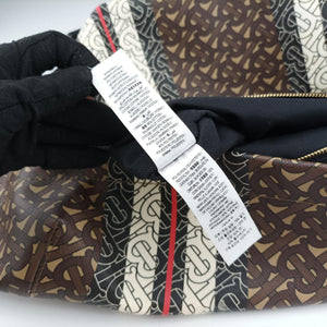 Pre-owned Burberry Monogram Stripe Brown×Multicolour PVC coated canvas x leather  bum bag/waist bag | stylenewstar