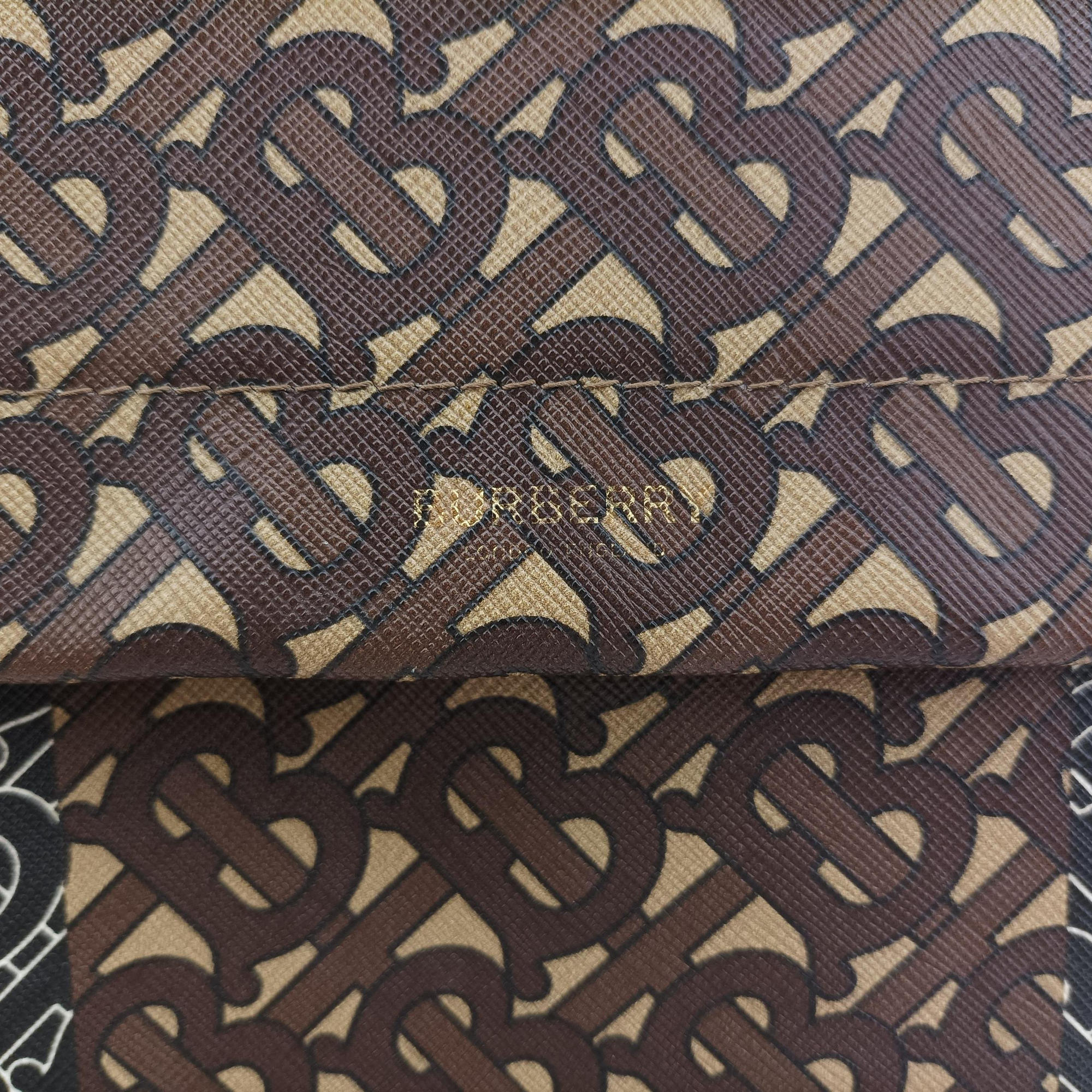 Pre-owned Burberry Monogram Stripe Brown×Multicolour PVC coated canvas x leather  bum bag/waist bag | stylenewstar